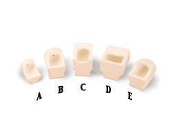 Crucibles for use with the centrifugal casting machines. Made of fused silica with a clay bond, which will last through many meltings. Best choice for metal melting up to 2500°F (1371° C).