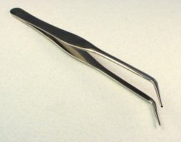 Long Solder Tweezers with Curved Wedge/Smooth Points